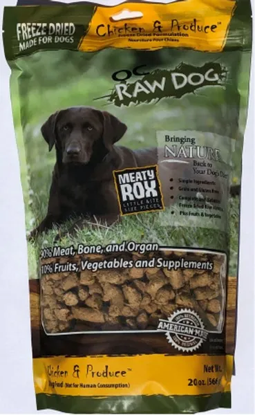 20 oz. OC Freeze Dried Chicken & Produce Meety Rox - Dog/Cat Supplements